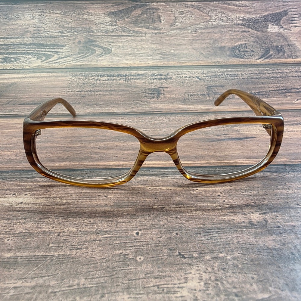 Ray-Ban RB 4055 689 Brown Striped Rectangular Eyeglasses‎ Frames Made in Italy